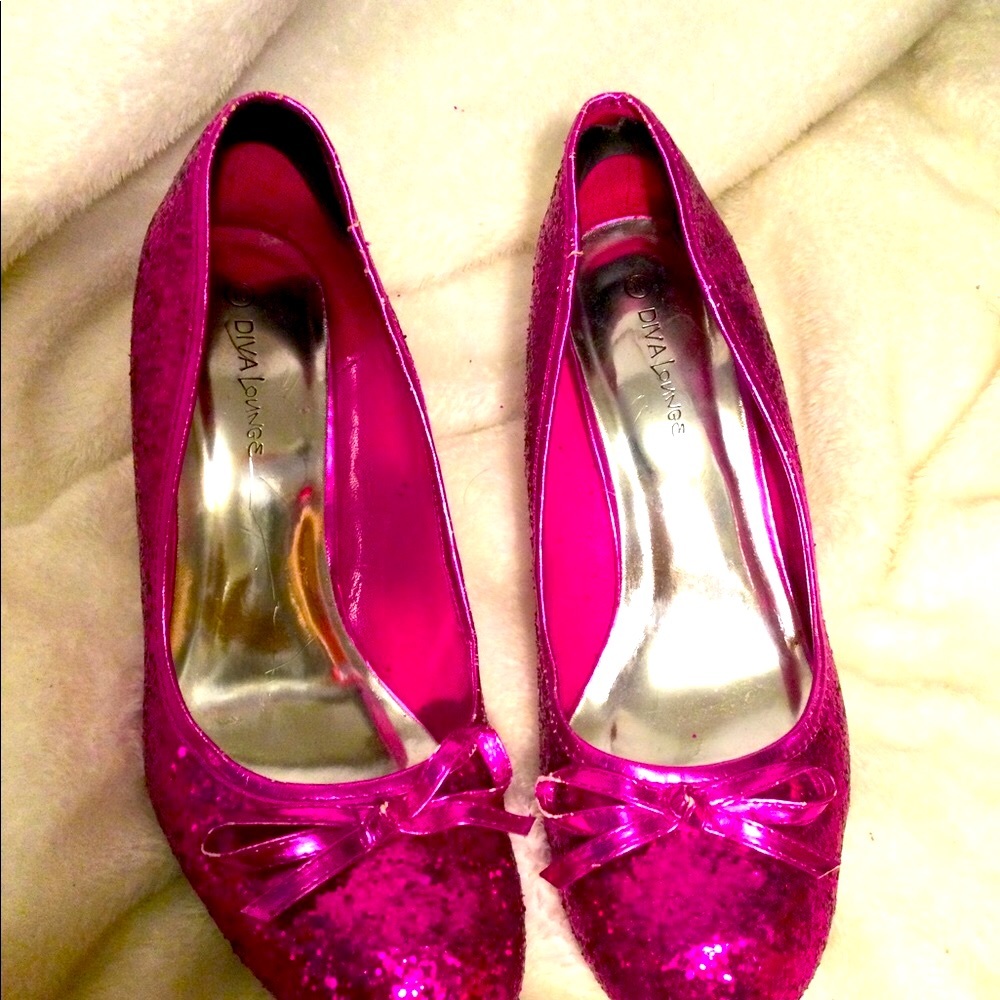 FUSCIA SPARKLY PARTY SHOES BY 👠DIVA LOUNGE👠 - Picture 2 of 4